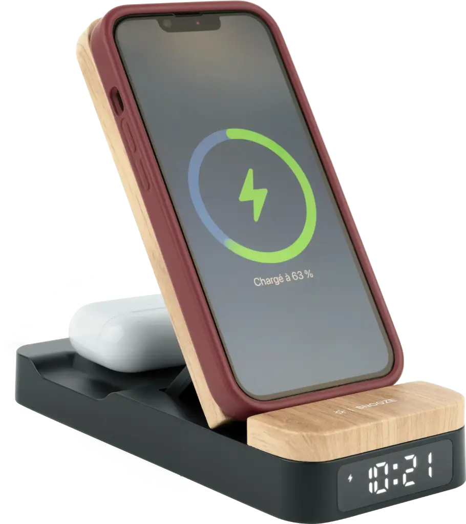 Réveil & chargeur 3 en 1