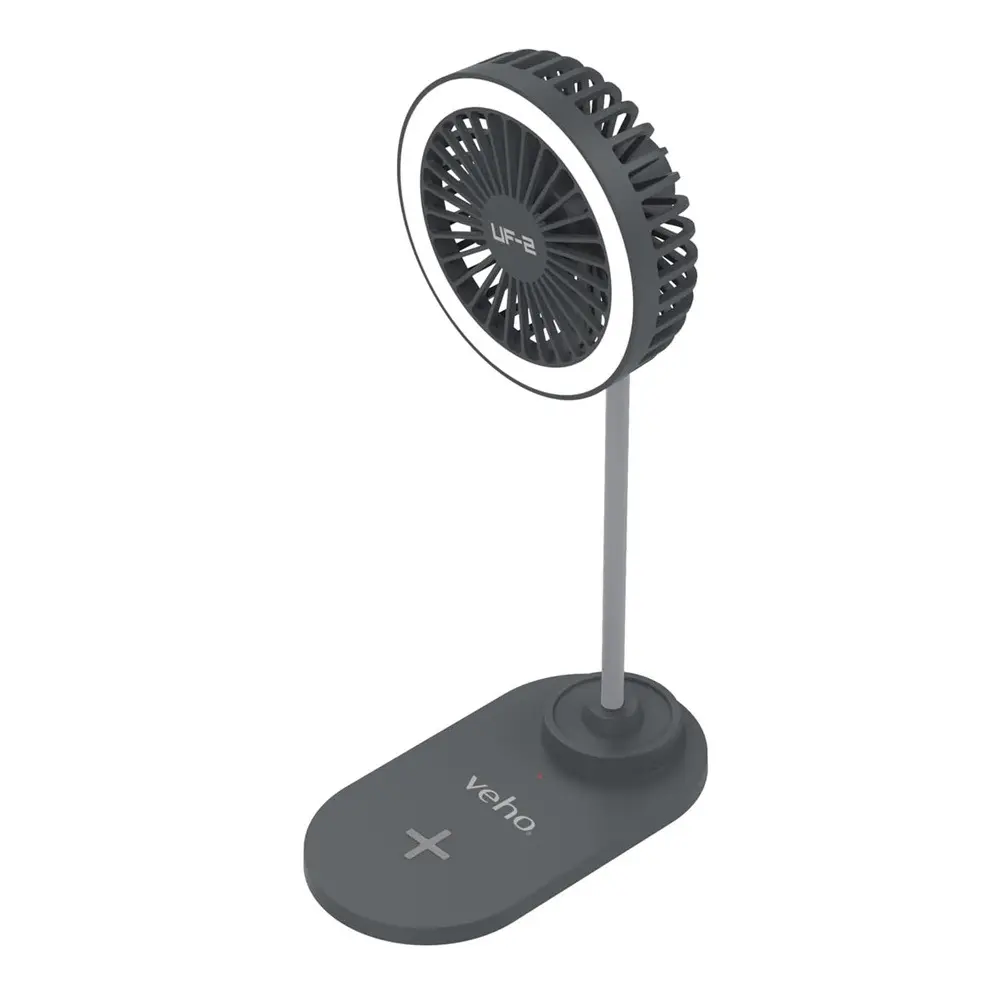 Ventilateur USB de bureau avec chargeur de smartphone et lampe LED