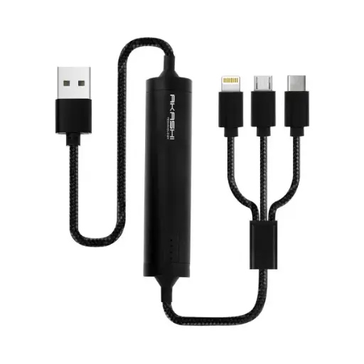 [ALTPB25003IN1SM] Câble usb 3 en 1 avec fonction batterie de secours 2600 mah
